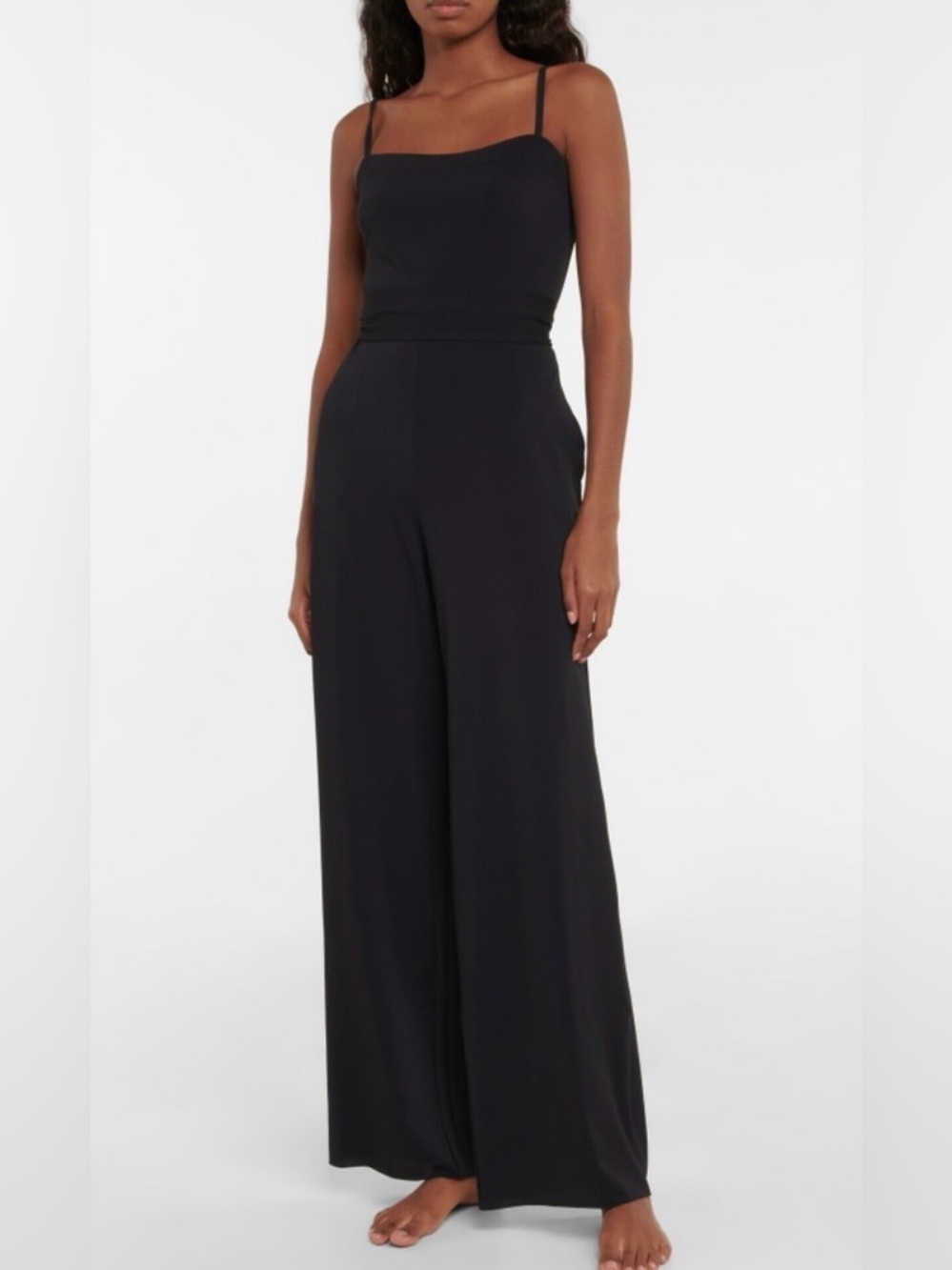 Eres Alba Black Jersey Jumpsuit - Wide Leg Spaghetti, size T1 Small or Small/Med